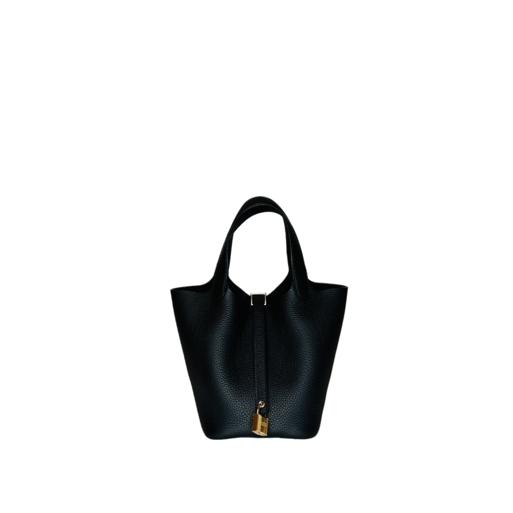 HERMES PICOTIN LOCK 18 BLACK GHW STAMP K