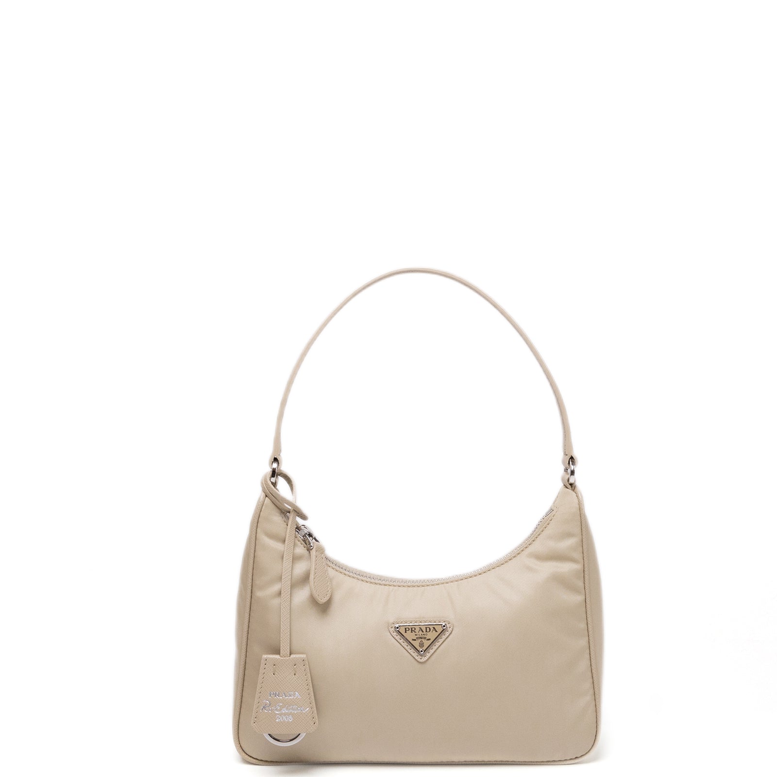 PRADA RE-EDDITION 2005 RE-NYLON SAFFIANO MINI BAG BEIGE SHW