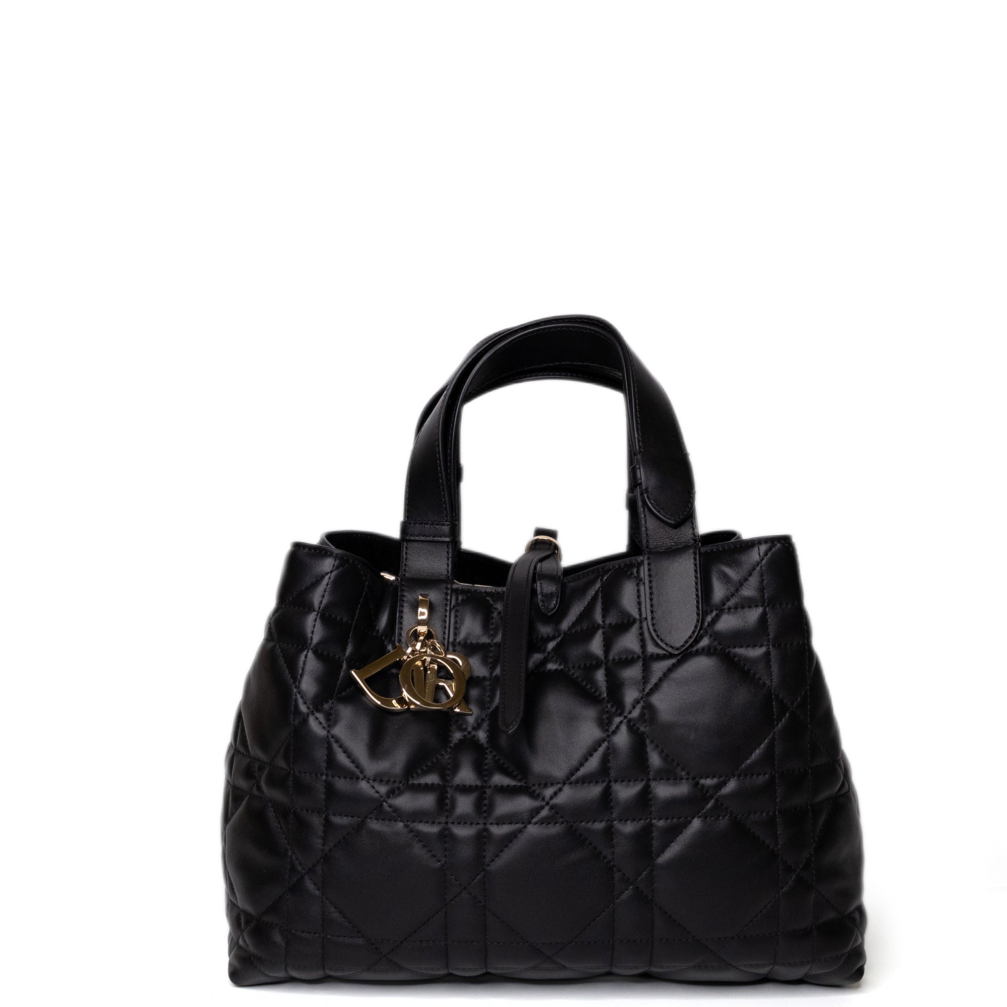 CHRISTIAN DIOR MEDIUM TOUJOURS BAG BLACK MACROCANNAGE CALFSKIN LEATHER GHW