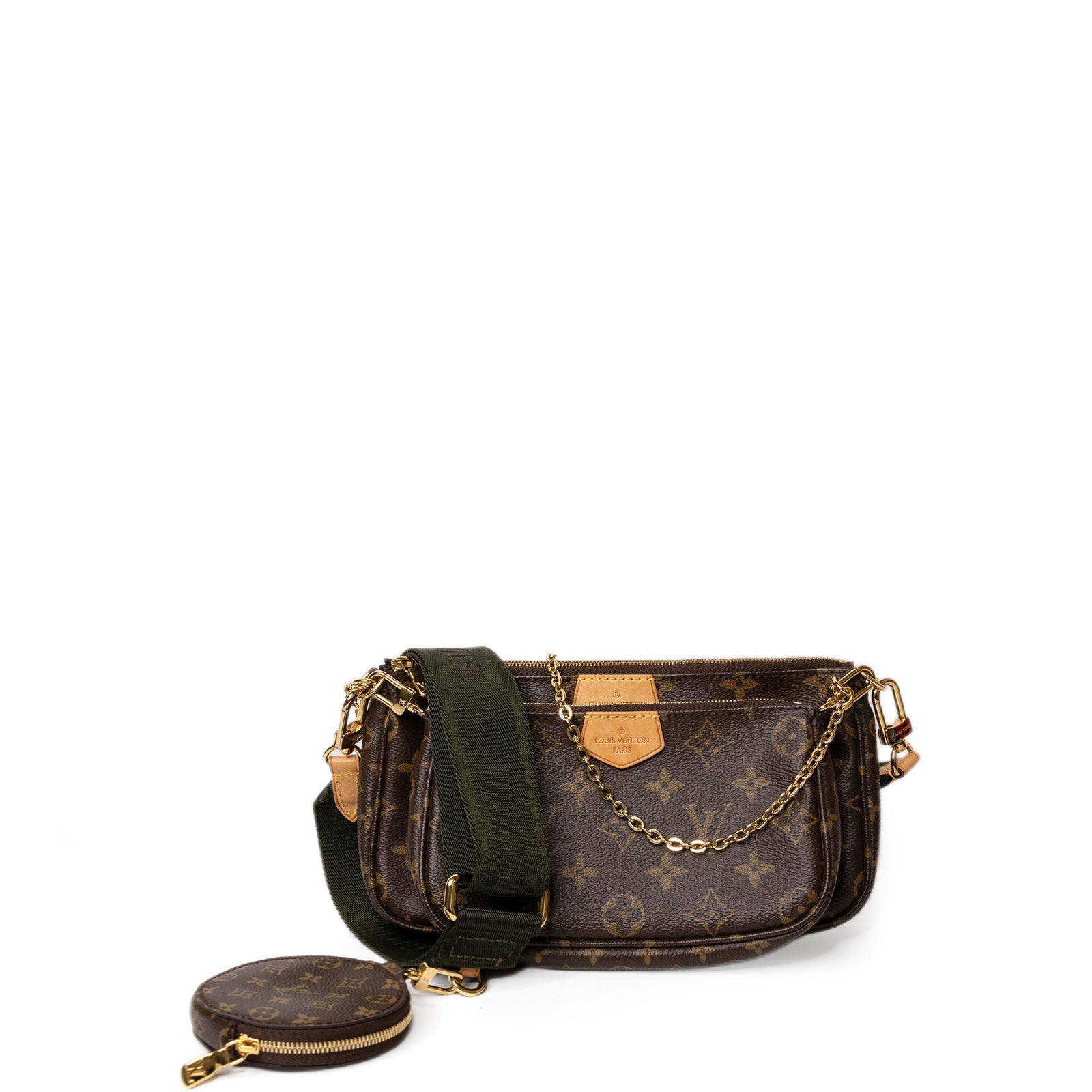 LOUIS VUITTON MULTI POCHETTE ACCESSORIES KHAKI MONOGRAM CANVAS GHW
