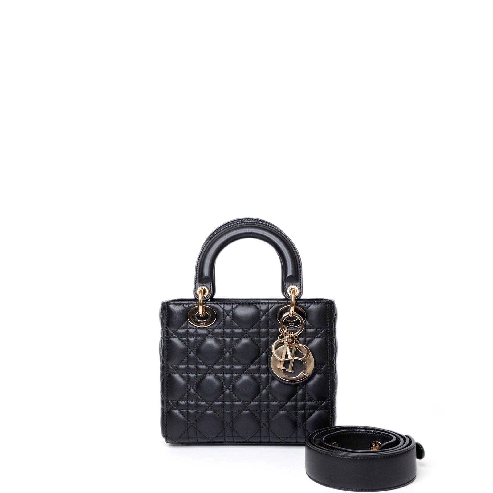 CHRISTIAN DIOR MY ABC DIOR SMALL LADY DIOR LAMBSKIN BLACK GHW