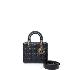 CHRISTIAN DIOR MY ABC DIOR SMALL LADY DIOR LAMBSKIN BLACK GHW