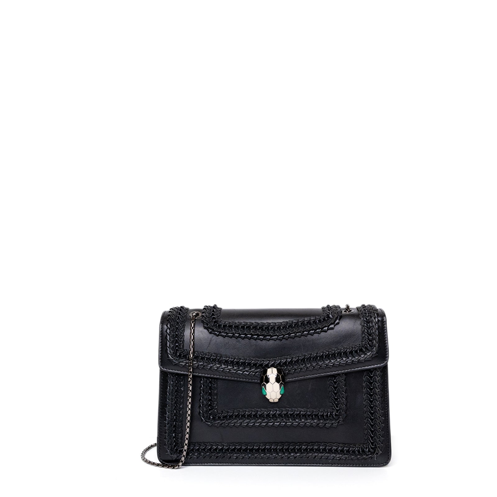 BVLGARI SERPENTI FOREVER SHOULDER BAG BLACK CALFSKIN
