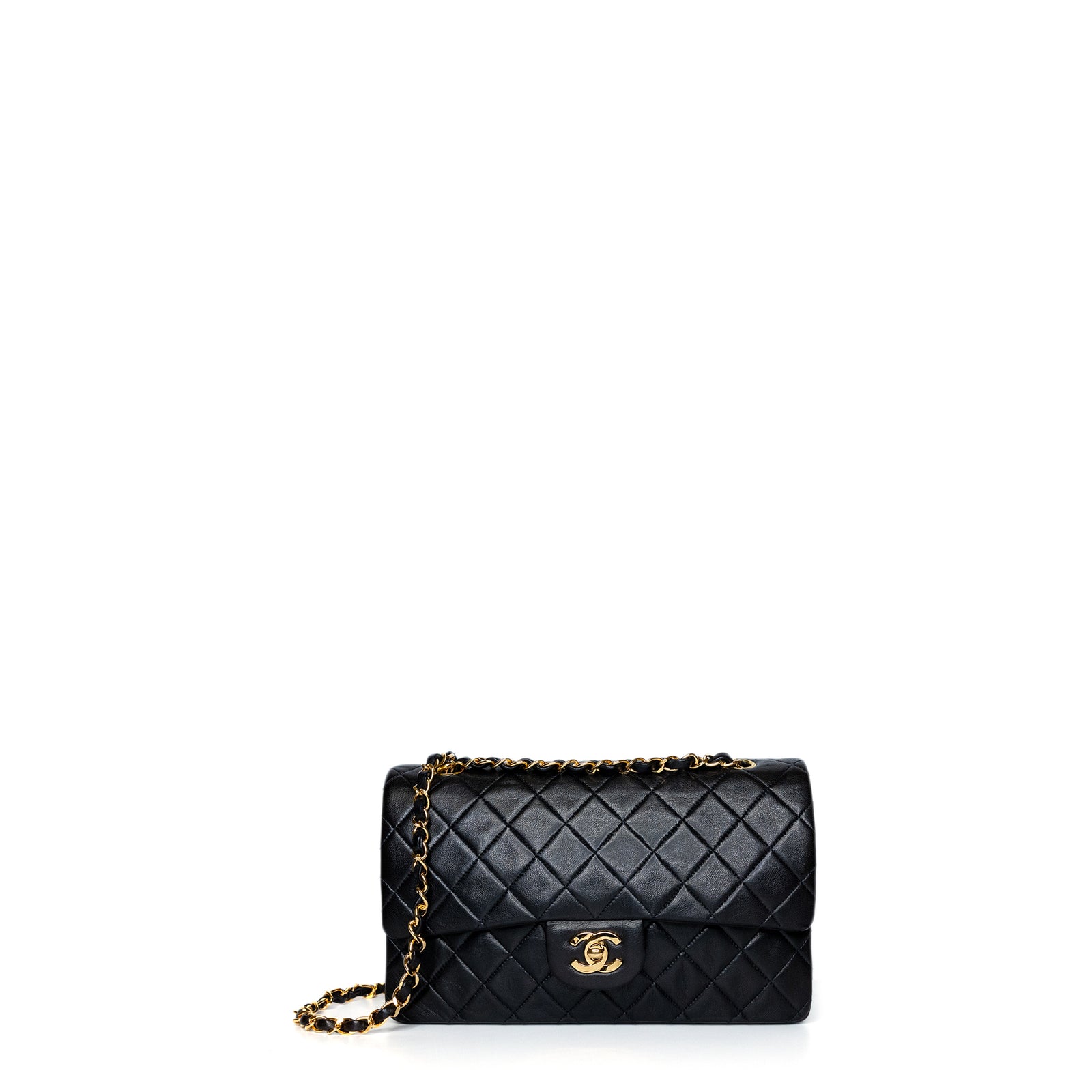 CHANEL VINTAGE MEDIUM CLASSIC FLAP LAMB SKIN GHW