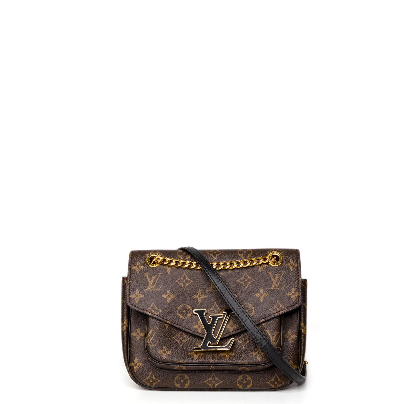 LOUIS VUITTON PASSY MONOGRAM CANVAS BLACK/GOLD HARDWARE (MICROCHIP)