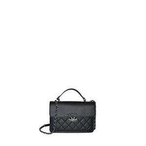 CHANEL BLACK CC BOX CLASSIC FLAP BAG