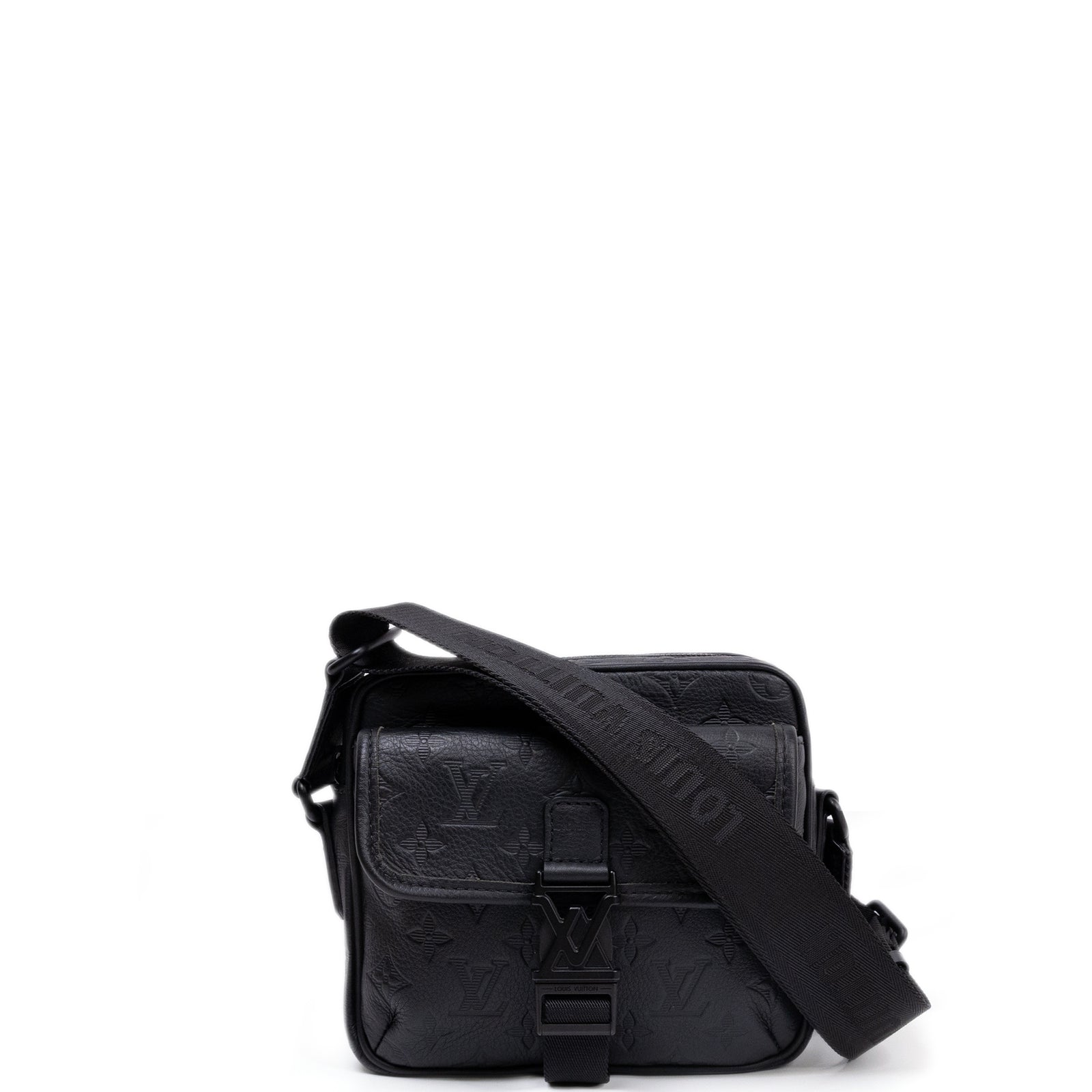 LOUIS VUITTON GETAWAY MESSENGER  BLACK MONOGRAM SHADOW LEATHER BLACK HARDWARE