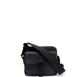 LOUIS VUITTON GETAWAY MESSENGER  BLACK MONOGRAM SHADOW LEATHER BLACK HARDWARE