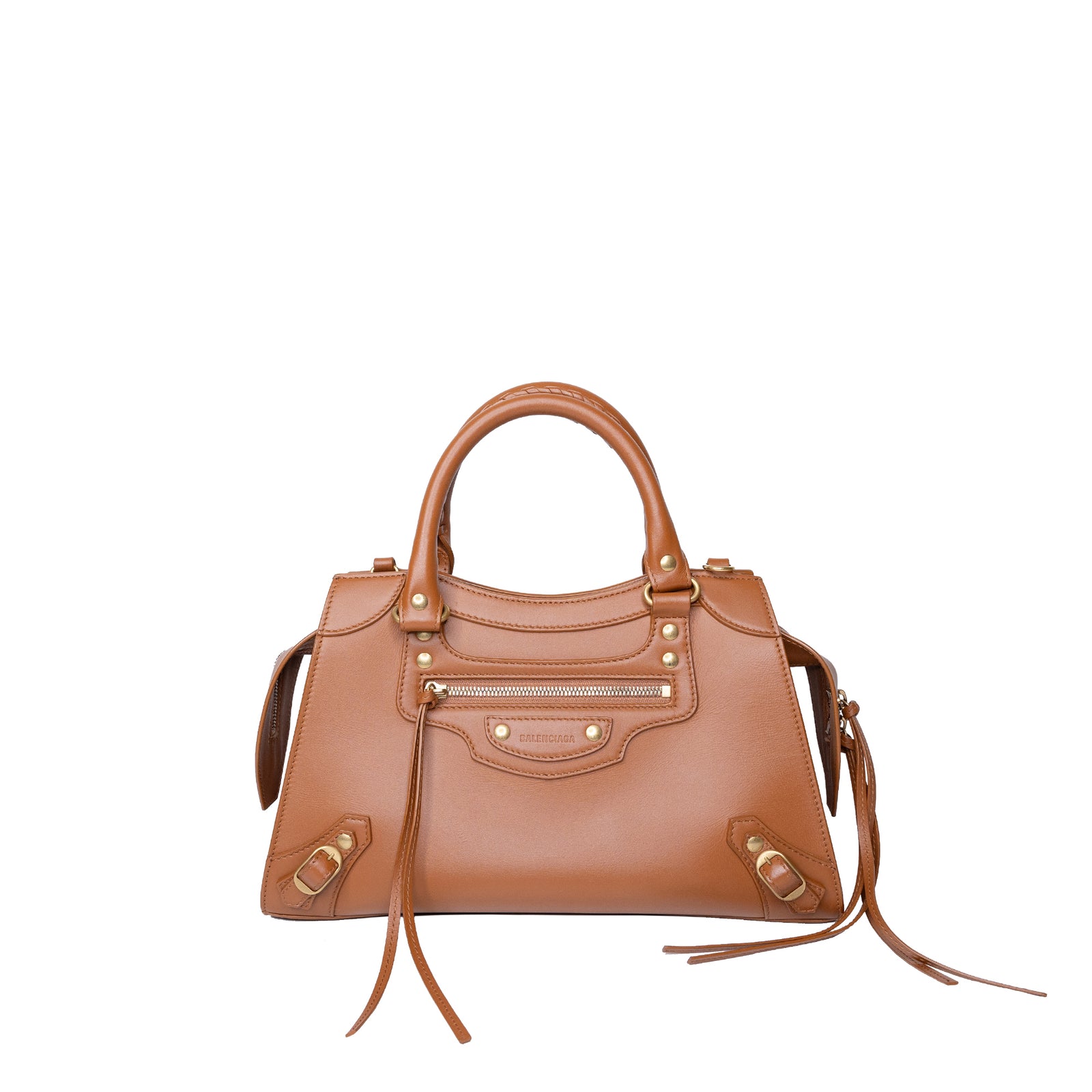 BALENCIAGA SMALL NEO CLASSIC CITY BAG IN BROWN