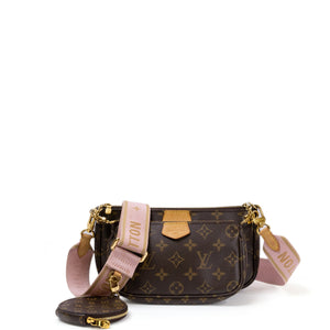 LOUIS VUITTON MULTI POCHETTE ACCESSORIES ROSE MONOGRAM CANVAS GHW