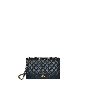 CHANEL CLASSIC DOUBLE FLAP JUMBO BLACK CAVIAR LEATHER GHW