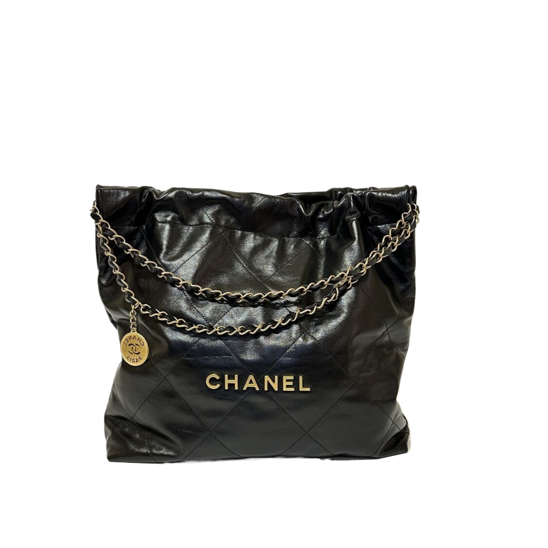 CHANEL 22 BAG MEDIUM SIZE BLACK GHW