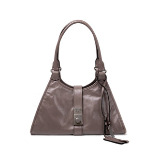 PRADA MEDIUM LEATHER TOTE BAG PEWTER CALFSKIN LEATHER SHW