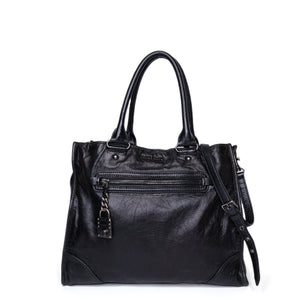MIUMIU TOTE BAG LEATHER BLACK