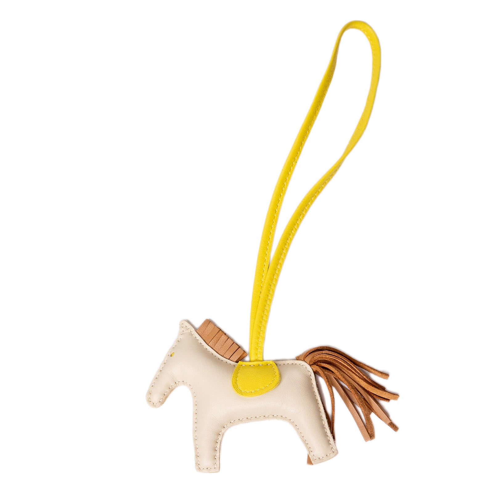 HERMES RODEO PM BAG CHARM CRAIE / CHAI / LIME STAMP B