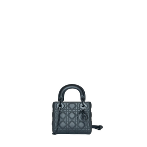 CHRISTIAN DIOR MINI LADY DIOR MATTE BLACK