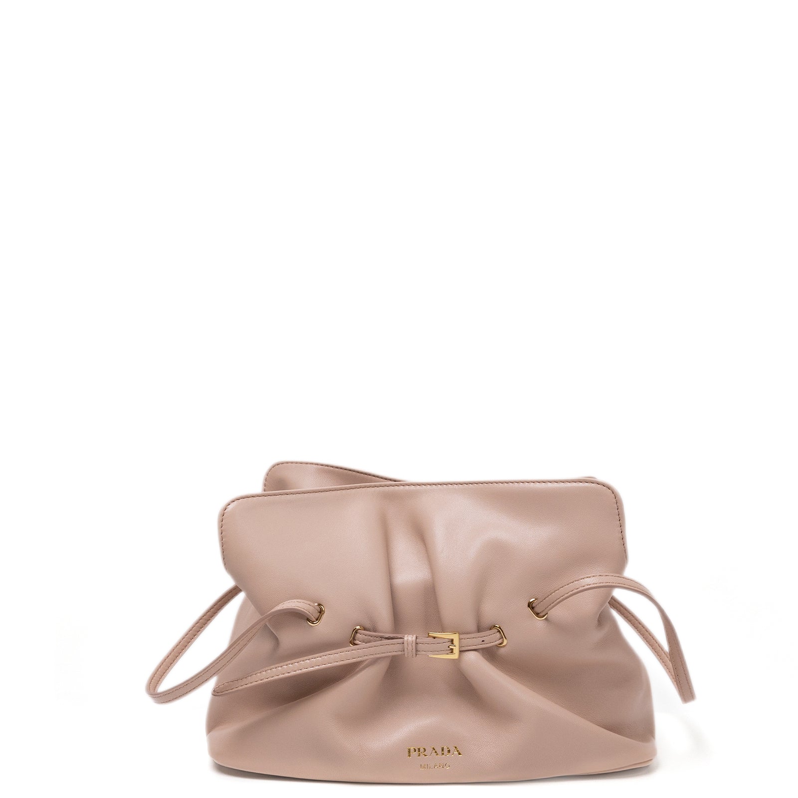 PRADA DADA SMALL NAPPA LEATHER BAG IVORY LAMBSKIN LEATHER GHW