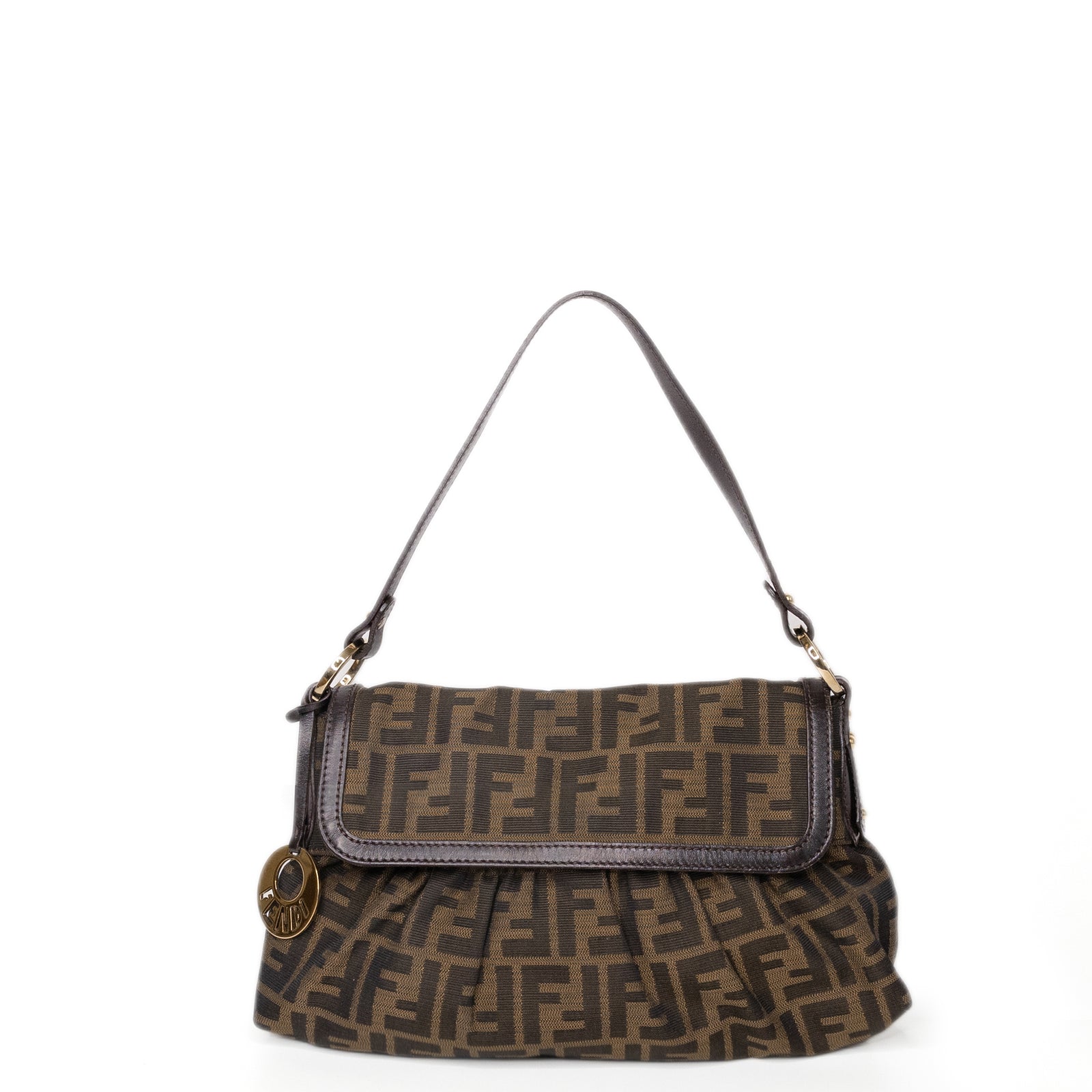 FENDI TOBACCO ZUCCA CHEF SHOULDER BAG