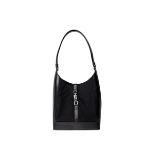 GUCCI VINTAGE BLACK JACKIE CANVAS SHOULDER BAG SHW