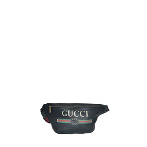 GUCCI SHERRY LINE LEATHER WAIST BAG BLACK