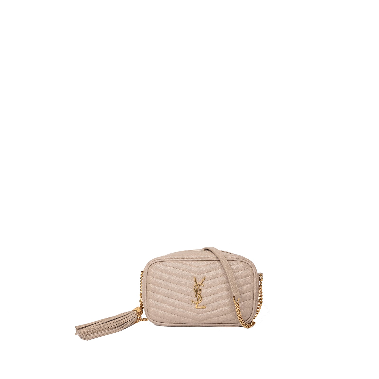 SAINT LAURENT CAMERA BAG BEIGE GHW