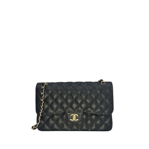 CHANEL CF JUMBO BLACK CAVIAR LEATHER GHW