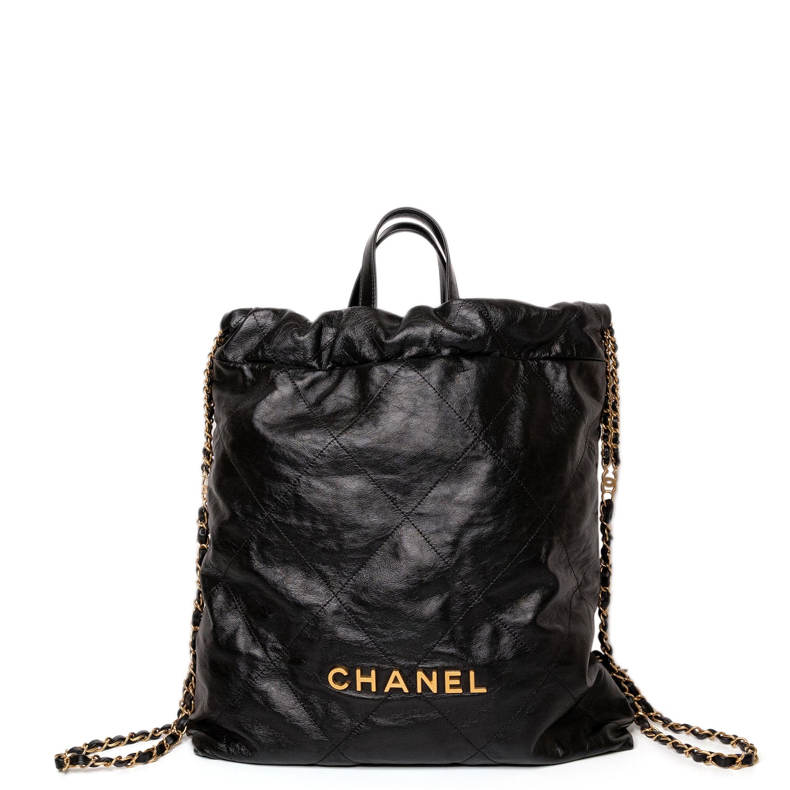 CHANEL 22 BACKPACK CALFSKIN BLACK GHW