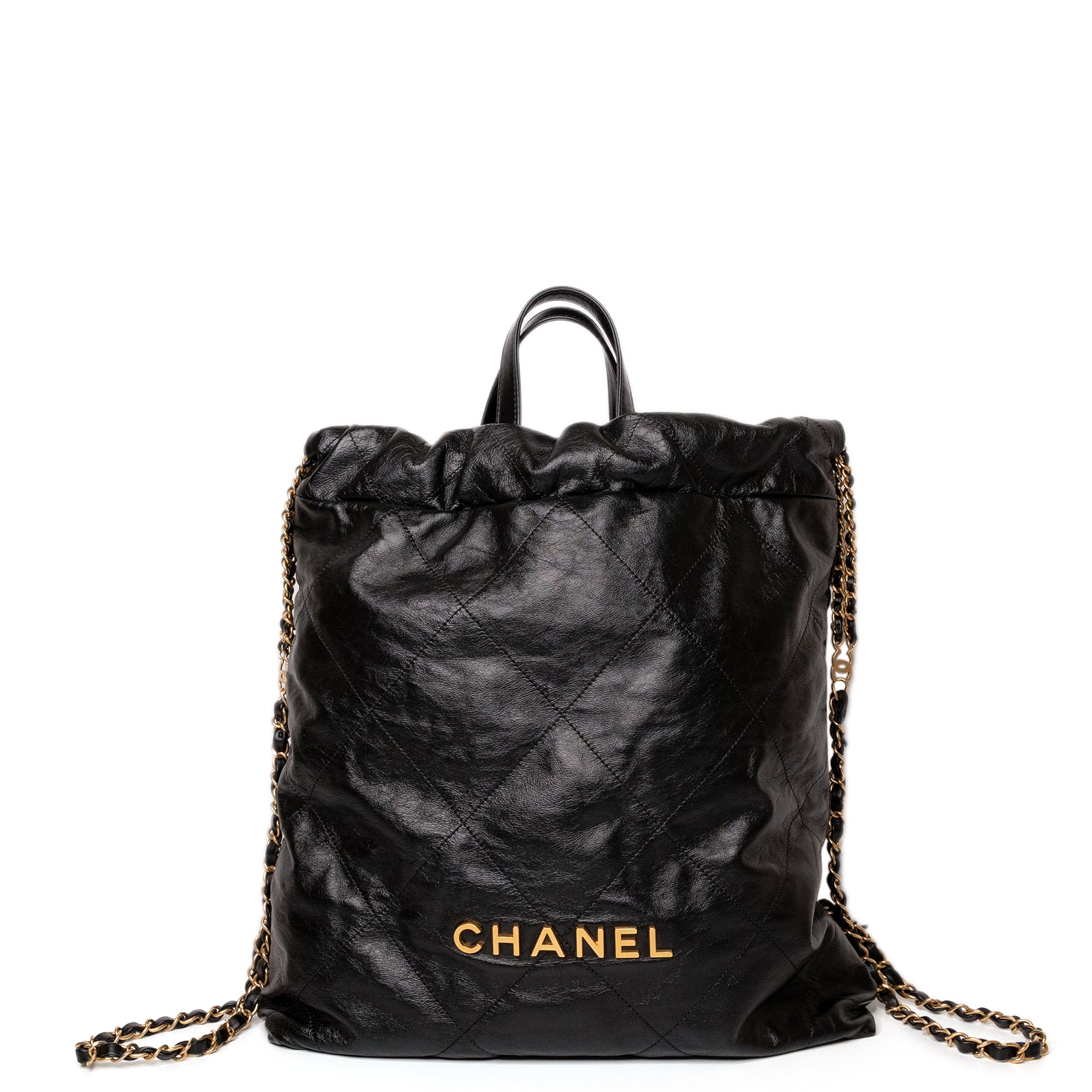 CHANEL 22 BACKPACK CALFSKIN BLACK GHW