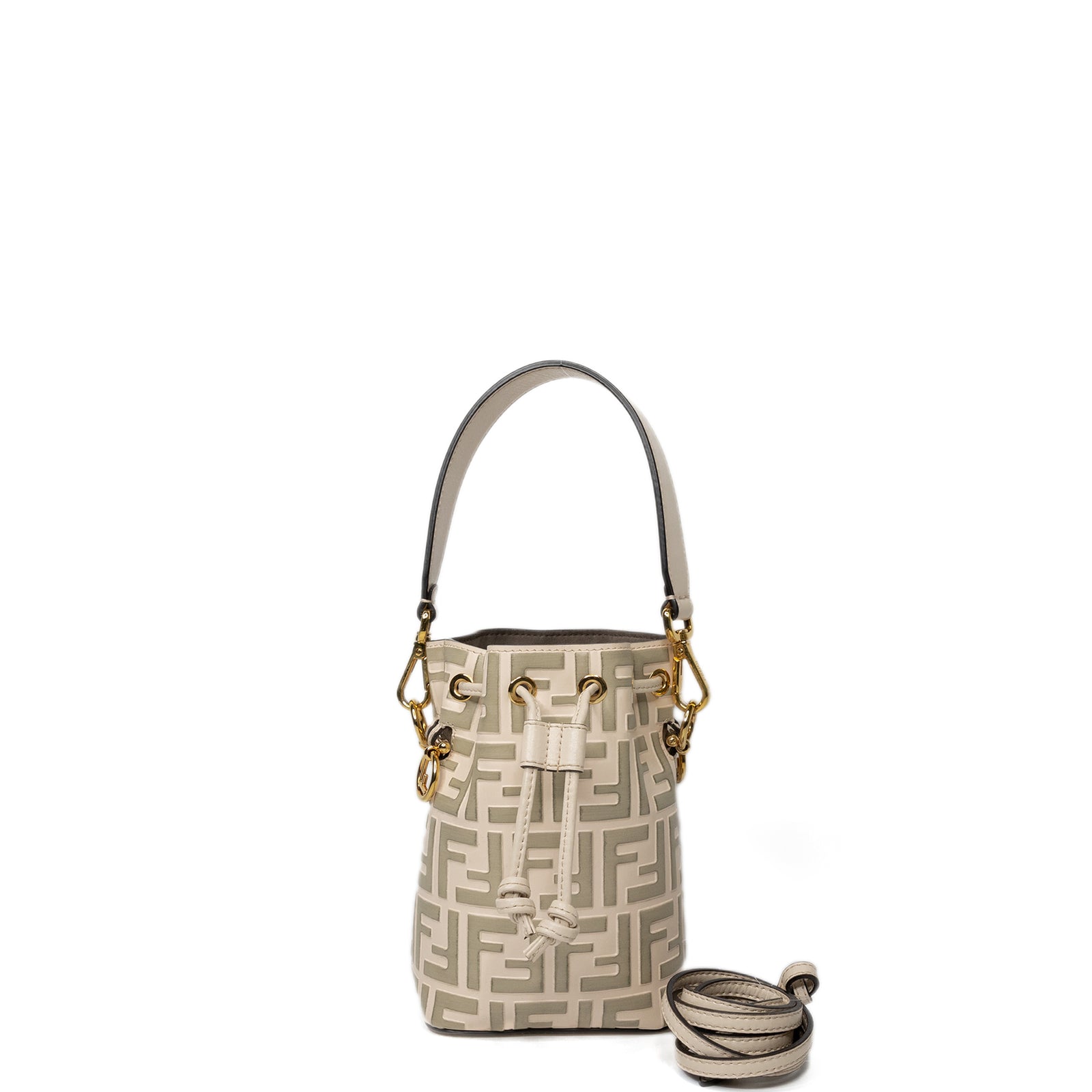 FENDI MON TRESOR MINI BUCKET BAG BEIGE GHW