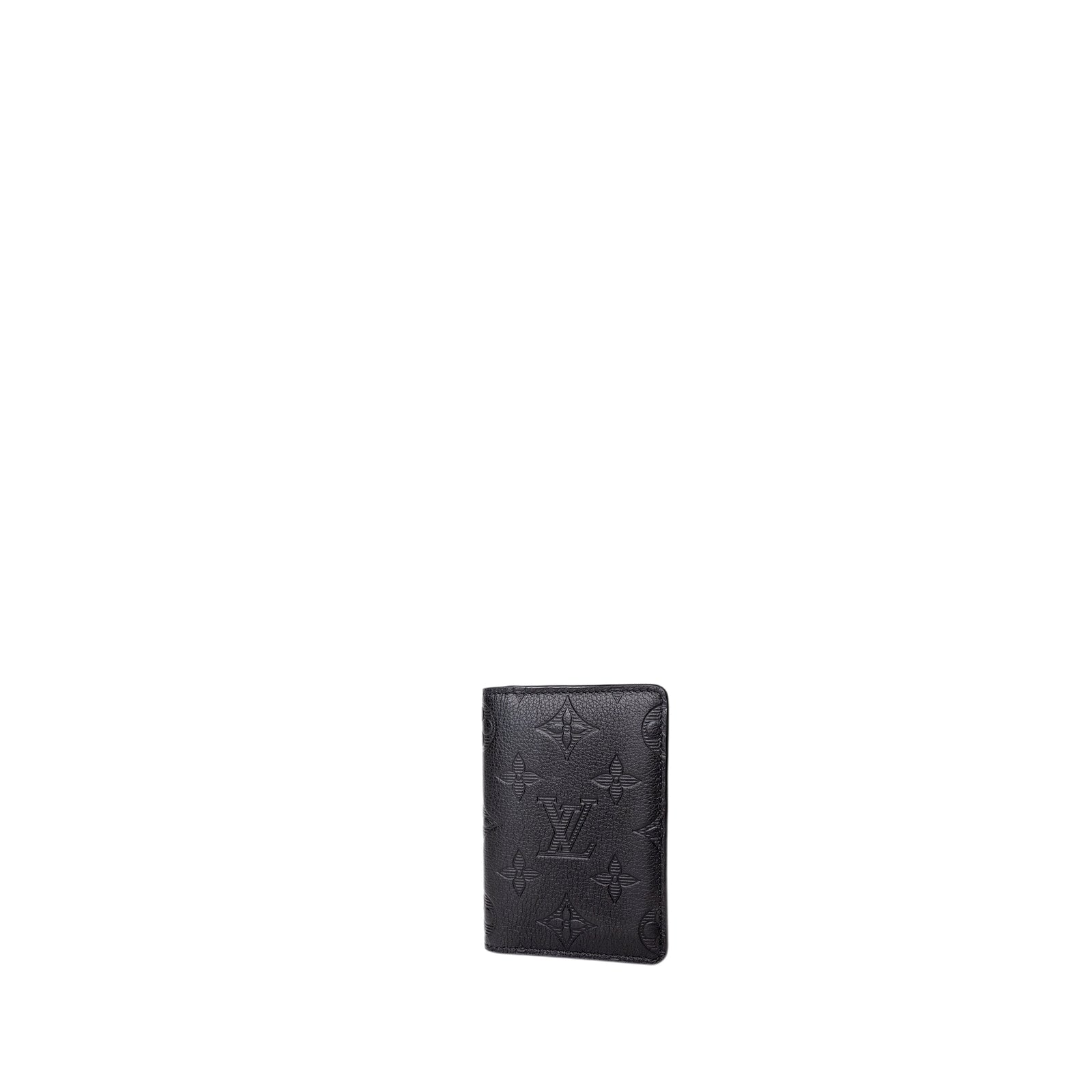 LOUIS VUITTON POCKET ORGANIZER MONOGRAM SHADOW BLACK LEATHER