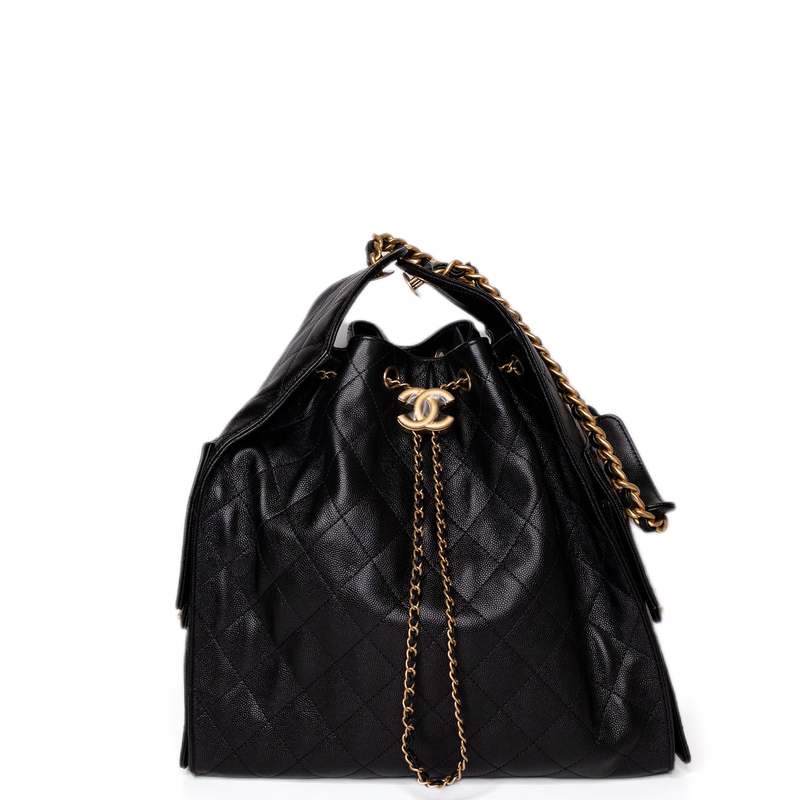 CHANEL 25 MEDIUM BAG CAVIAR LEATHER GHW