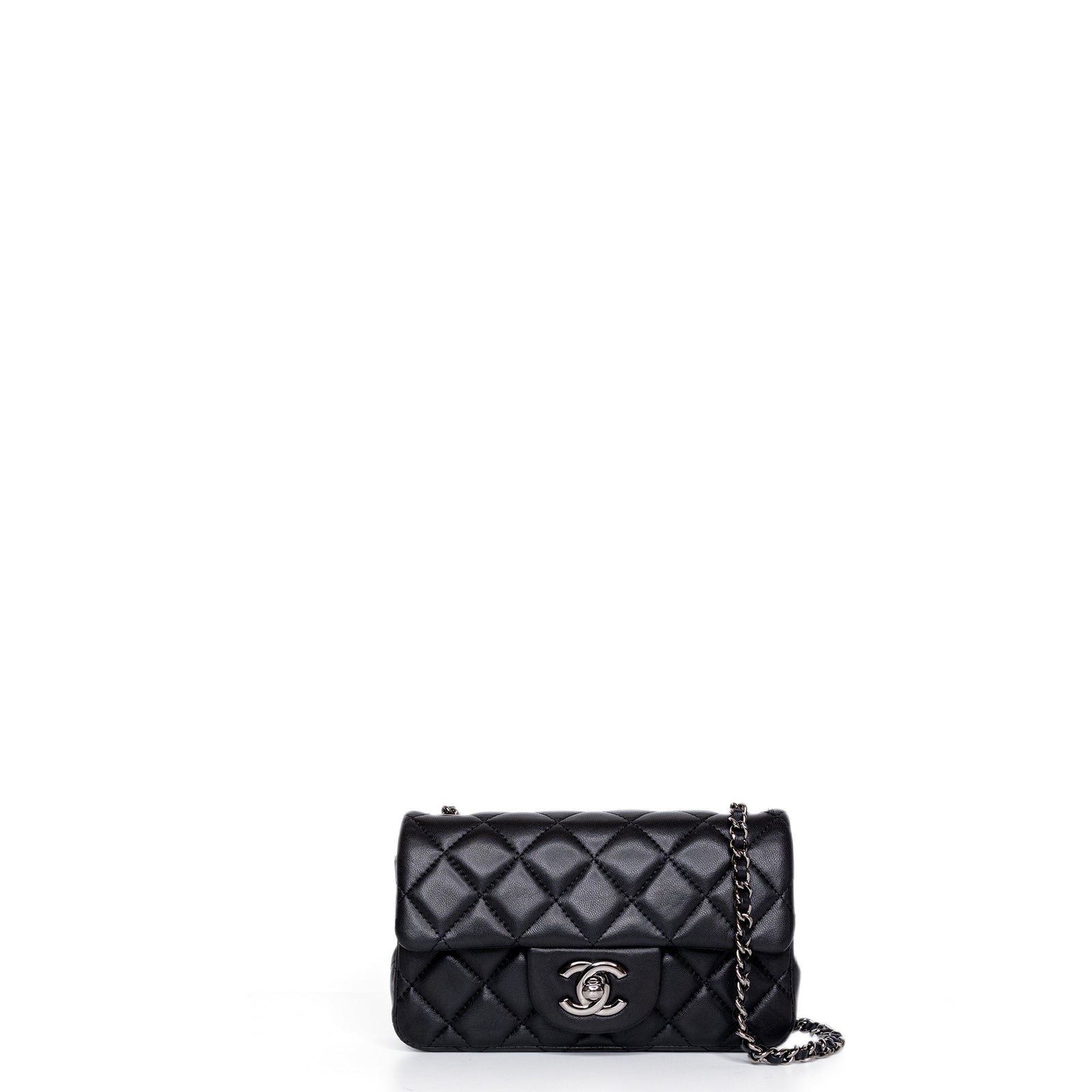 CHANEL MINI CLASSIC FLAP LAMSKIN BLACK