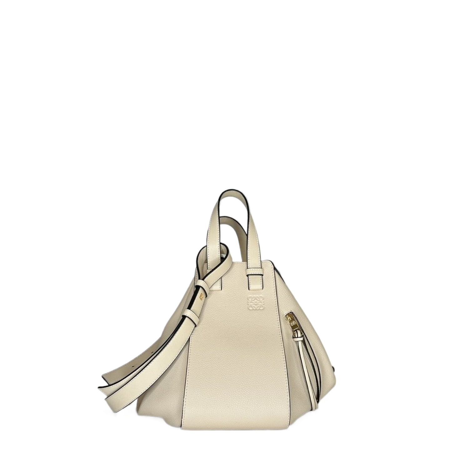 LOEWE SMALL HOMMOCK BAG IN CLASSIC CALFSKIN SOFT WHITE