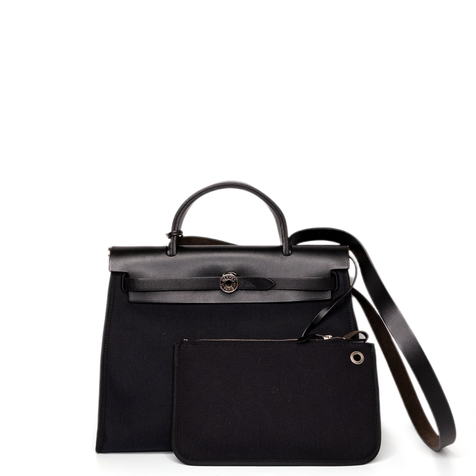 HERMES HERBAG 31 BLACK SHW STAMP T