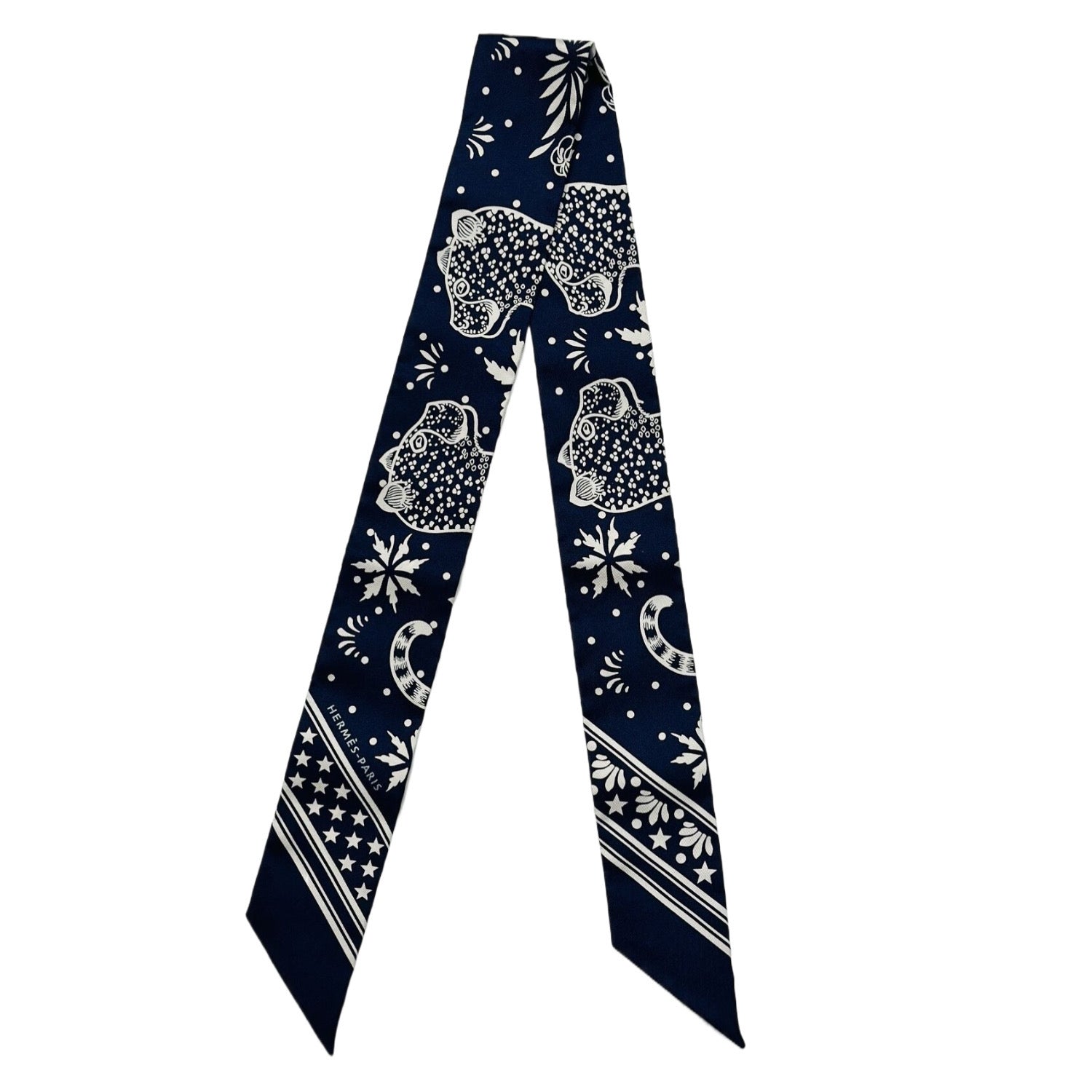 HERMES LES LEOPARDS BANDANA TWILLY