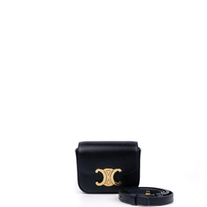 CELINE MINI CLAUDE BAG CALFSKIN LEATHER BLACK GHW