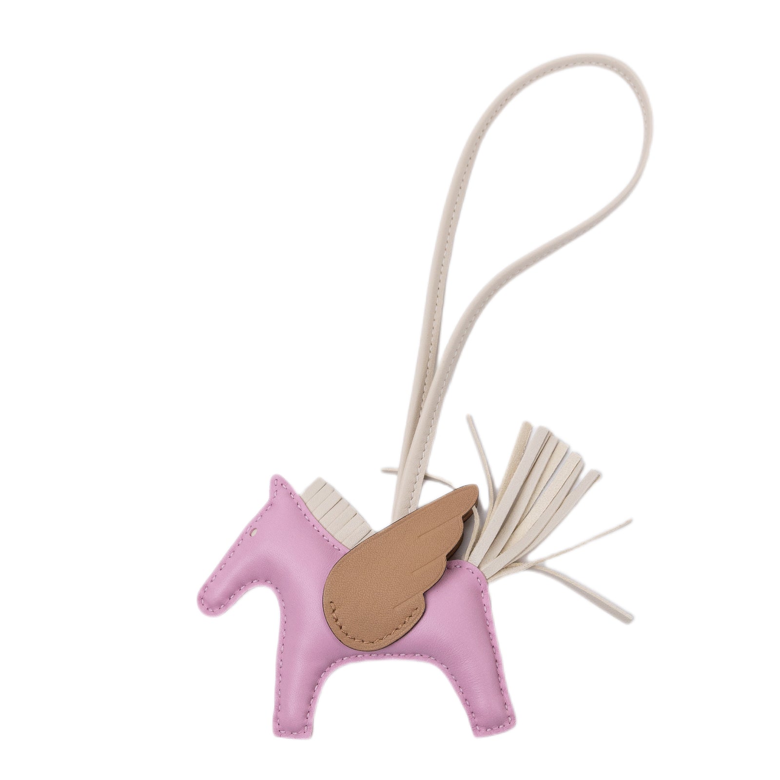 HERMES RODEO PEGASE PM BAG CHARM CRAIE/MAUVE SYLVESTRE STAMP B