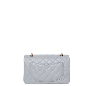 CHANEL SMALL CLASSIC DOUBLE FLAP LIGHT GREY LAMBSKIN LGHW