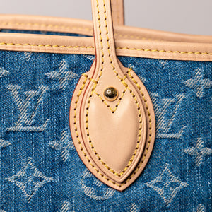 LOUIS VUITTON NEVERFULL MM DENIM MONOGRAM CANVAS GHW