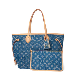 LOUIS VUITTON NEVERFULL MM DENIM MONOGRAM CANVAS GHW