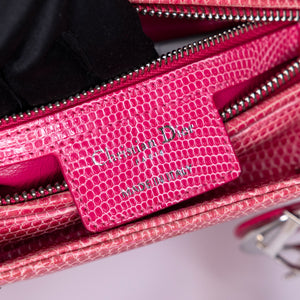 CHRISTIAN DIOR MEDIUM LADY DIOR LIZARD PINK CRYSTAL SHW