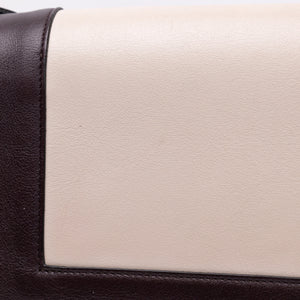 CELINE FRAME BAG CALFSKIN BROWN / WHITE GHW