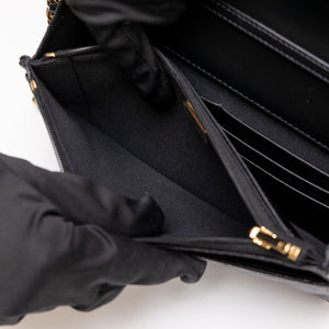 CHANEL 25K HANDLE WALLET ON CHAIN CAVIAR LEATHER BLACK GHW (MICROCHIP)