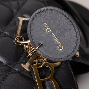 CHRISTIAN DIOR MY ABC DIOR SMALL LADY DIOR LAMBSKIN GREY GHW