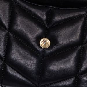 SAINT LAURENT PUFFER BAG TOY BLACK NAPPA LEATHER GHW