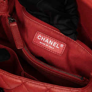 CHANEL MEDIUM COCO HANDLE FLAP BAG RED CAVIAR LEATHER SHW