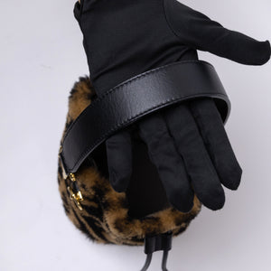 FENDI MINI MON TRESOR BUCKET BAG MULTICOLOUR SHEARLING / LEATHER GHW