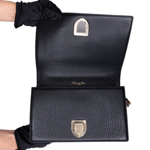 CHRISTIAN DIOR MEDIUM DIORAMA STUDDED BLACK CALFSKIN GHW