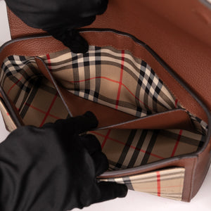 BURBERRY NOTE CROSS-BODY BAG CALFSKIN / CANVAS GHW