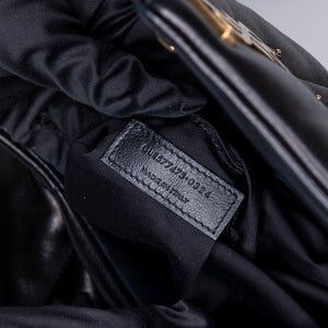 SAINT LAURENT PUFFER BAG MEDIUM BLACK NAPPA LEATHER GHW
